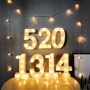 

Neon Lights 0-9 Number LED Marquee Letter Night Light Alphabet Home Culb Wall Party Wedding Birthday Decor Light Up Sign