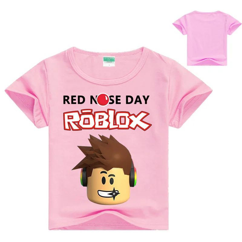 Детская одежда летняя Новинка футболка с коротким рукавом Robloxing красным аниме