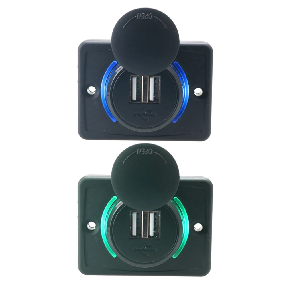 

3.1A USB Car Phone Charger with LED Light Circle for Car Bus Home Massage Armchair