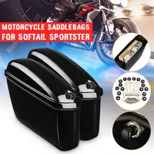 Pair Universal Motorcycle Saddlebag Trunk Case Tool Luggage Storage Hard Box Saddle Bag For Harley