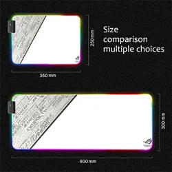 Black RGB Gaming Mouse Pad - Enhanced Gamer Desktop Accessory, Large Mouse Mat & Keyboard Rug - 300x800x4mm (8-gray white)