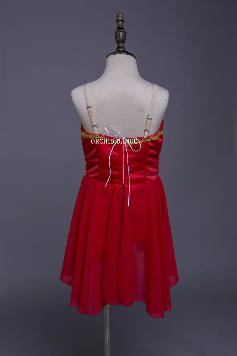 Детская одежда для сцены для девочек, красный современный балетный костюм на продажу
