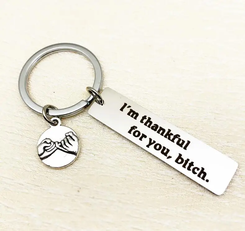 10 шт./лот,, подвеска в виде сумки I'm thankful for you, модный металлический брелок для ключей, Подарочная сумка для сестер, автомобильные аксессуары