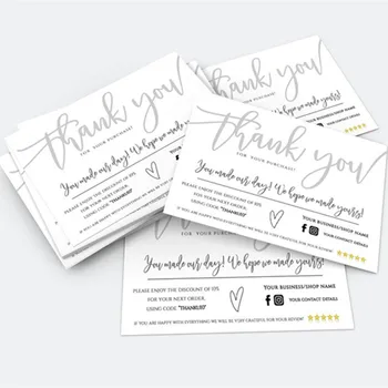 

Custom Logo Thank You For Your Order Insert Card , Modern Business Insert card ,Personalize Business Name Cards,Social Media Car