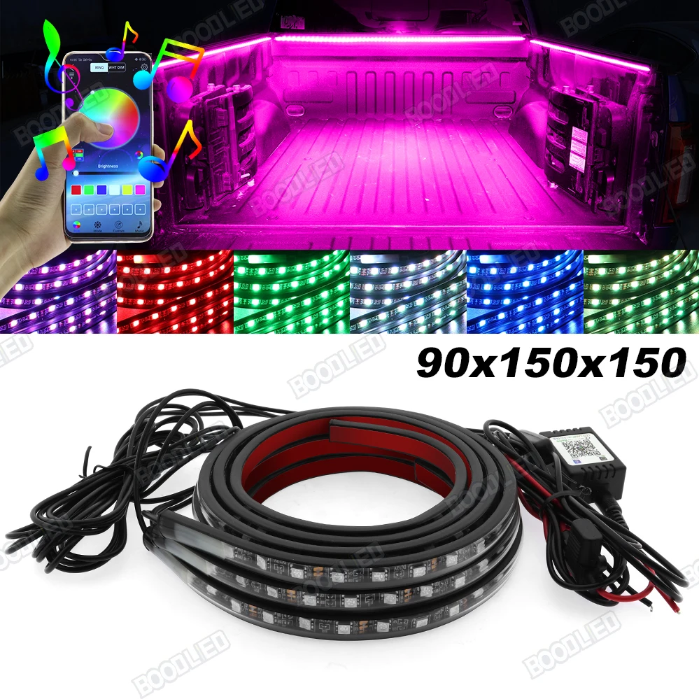 16 Million Colors Truck Bed LED Lights,3 Pcs(2x59 +1x35 inch) LED Strip