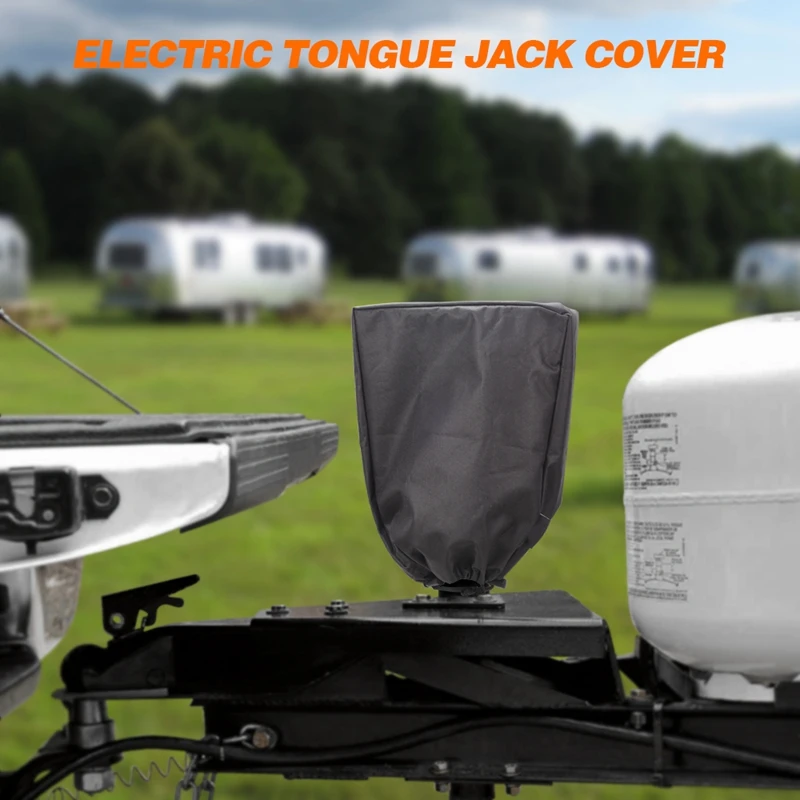 Universal Trailer Rv Electric Tongue Jack Protective Cover 600D Waterproof Cover Sun Shade Cover 14X5X10Inch