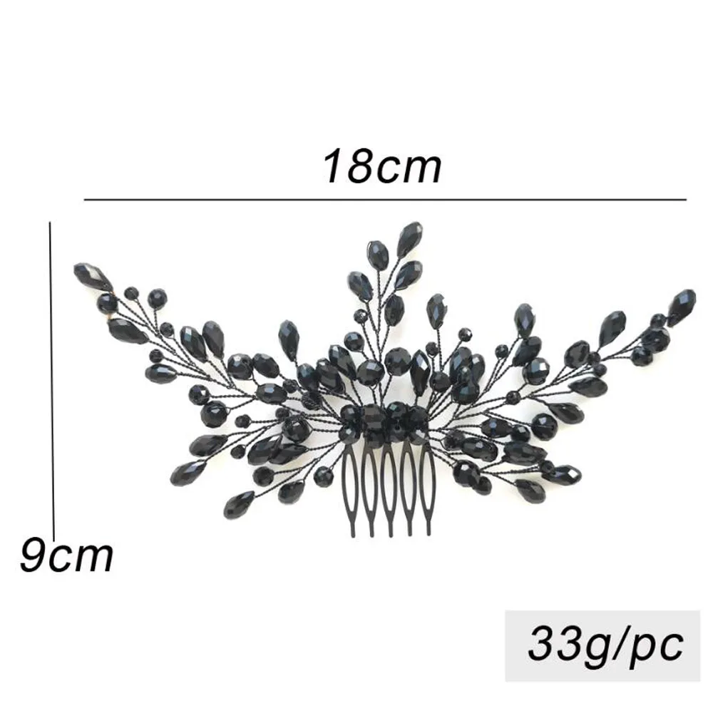 Black Crystal Women Hair Combs Bridal Hair Accessories Wedding Jewelry Bridal Head Decoration Ornament hair accessories bridal hair accessories bridal jewelry set