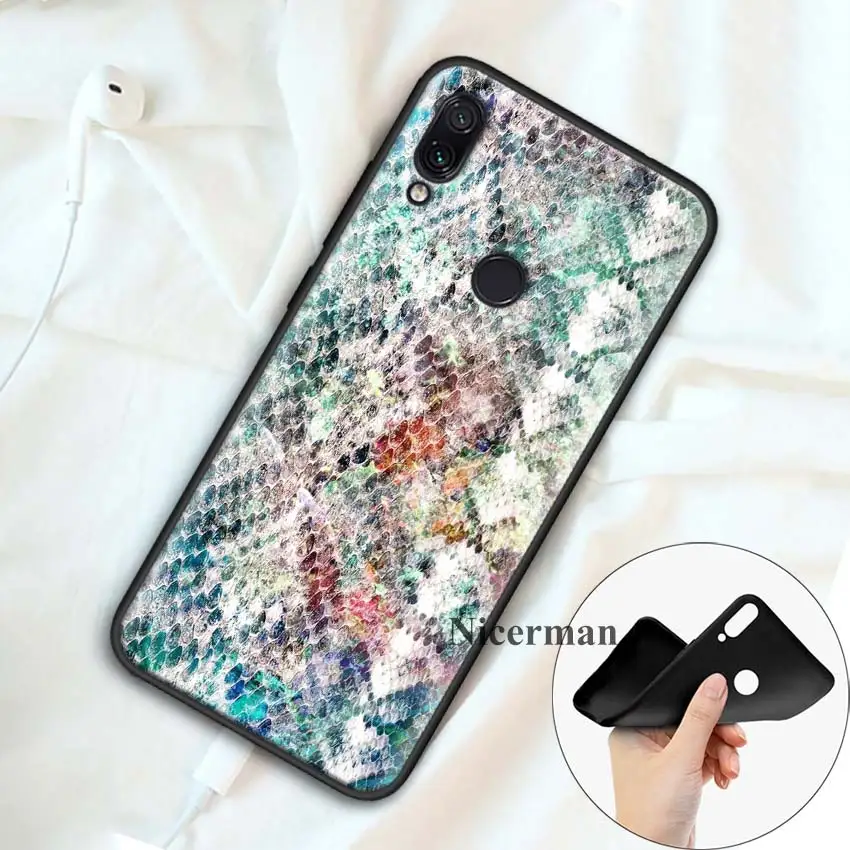 Силиконовый чехол с бантом чехол для Redmi 7 7A 6 6A 5 4X K20 Plus Pro S2 Y3 GO Примечание фотоаппаратов моментальной печати 8 7 7S 6 5 4X4 5+ кожаный чехол «змеиная кожа»