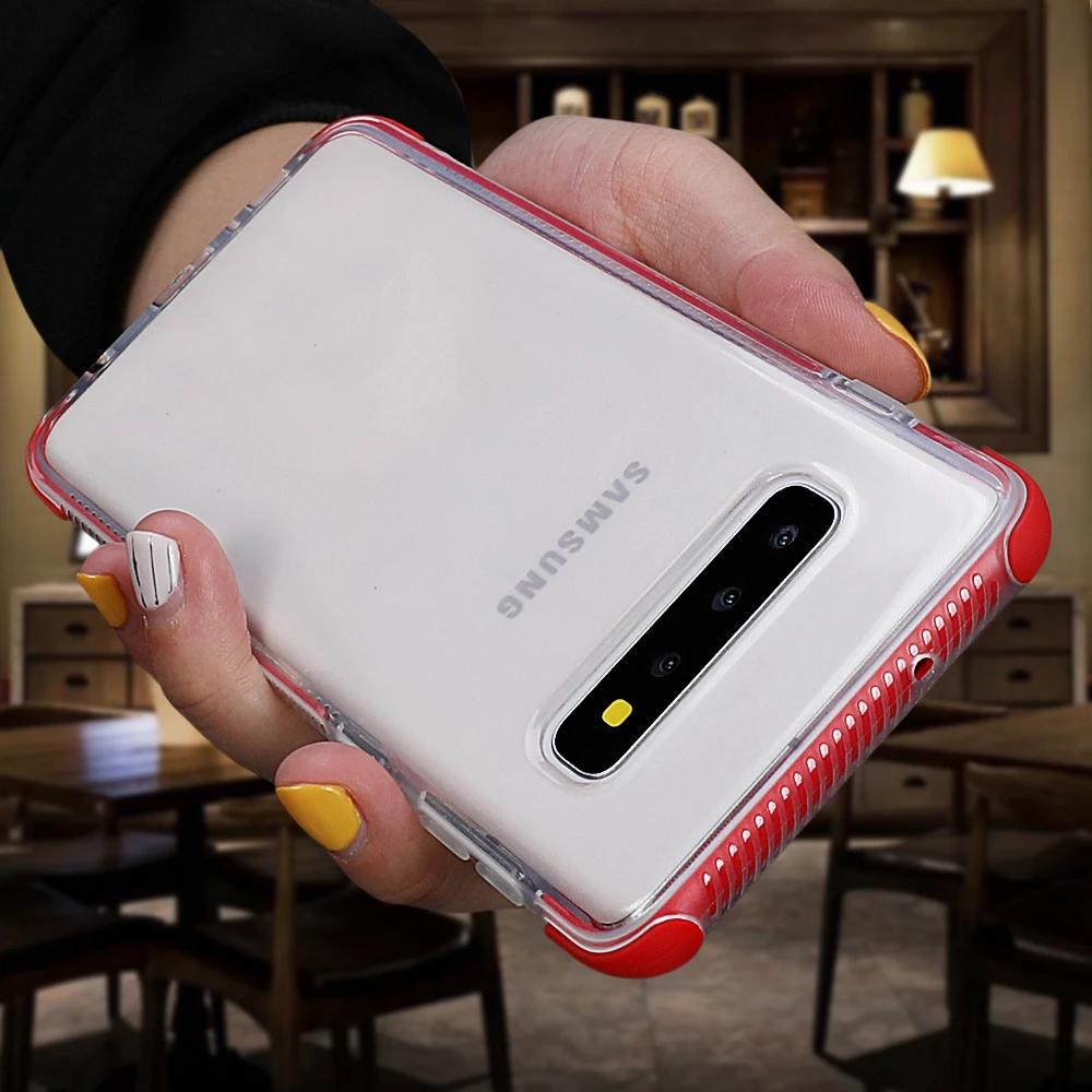 

Simple Clear Transparent Phone Case for Samsung Galaxy S10Plus Case S10e S8 S9 Plus Note 8 9 S10 Anti-knock Sports Style Cover