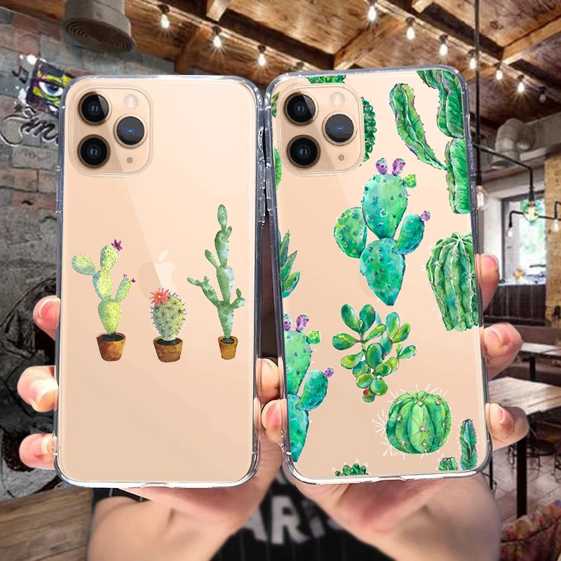Чехол для телефона серии Кактус акварель подходит iPhone 11 Pro X XR XS Max SE 6 6S 7 8 Plus 5s