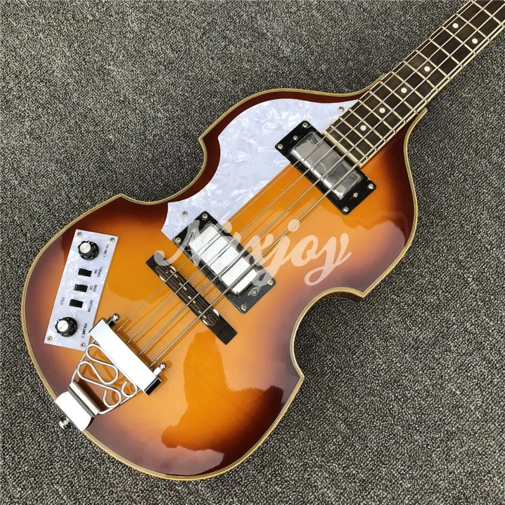 Закат Hofner Скрипка 4 струны электрическая бас гитара BB2 значок серии Hofner клен Винтаж CT бас