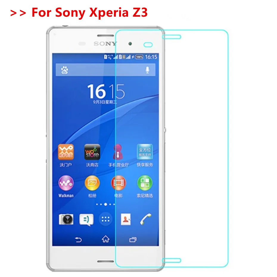 

Protective glass for Sony Xperia Z3 SO-01G 401SO D6633 D6643 9H Ultra-thin Screen Protector Glass Film on the for Sony Xperia Z3