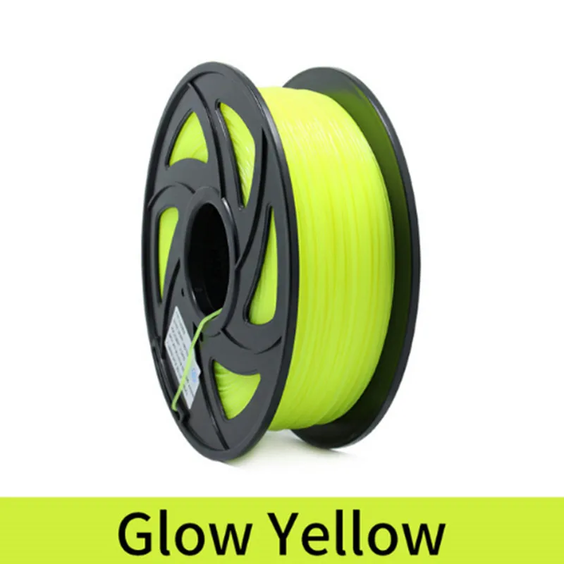 Glow Yellow 1 кг 1,75 мм PLA Синтетическая нить печати красочные материалы для 3D-принтеры накаливания экструдер ручка Радуга Пластик аксессуары цвета красный, серый - Цвет: Glow Yellow