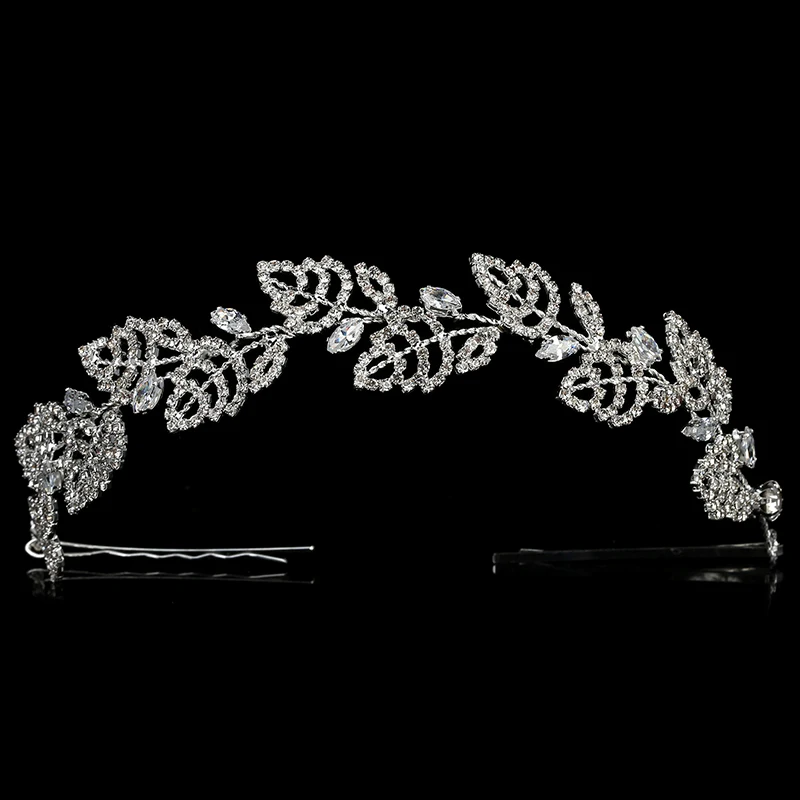 Copricapo Hadiyana Forma Di Foglia Semplice Delle Donne Di Disegno Da Sposa Accessori Dei Capelli Del Partito Dei Capelli Cilps Zirconia Bc5001 Corona