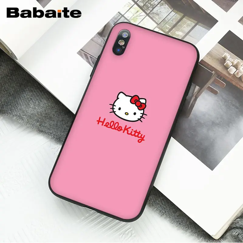 Babaite милый Kawaii hello kitty чехол для телефона для iPhone XR 11 Pro MaxXS MAX 8 7 6 6S Plus X 5 5S SE - Цвет: A5