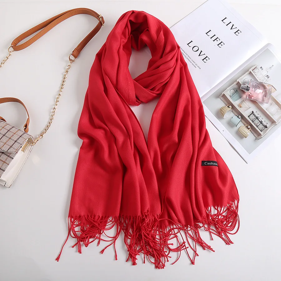 Подарочная шаль из искусственного кашемира с кисточками для мужчин и женщин