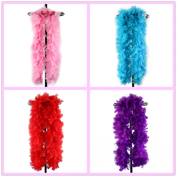 

200 Grams Turkey Clothing Decorative Craft Plumes Boa Fluffy Feather Shawl for Party Festival Decor 2 Meters/Lot Dyed Colorful