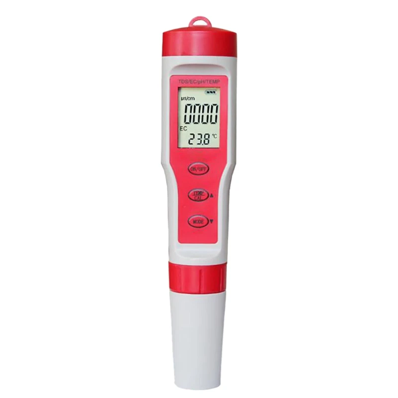 

Portable PH/TDS/EC/TEMP 4-In-1 Test Pen Multi-Function Water Detector for Swimming Pool, Drinking Water, Aquarium