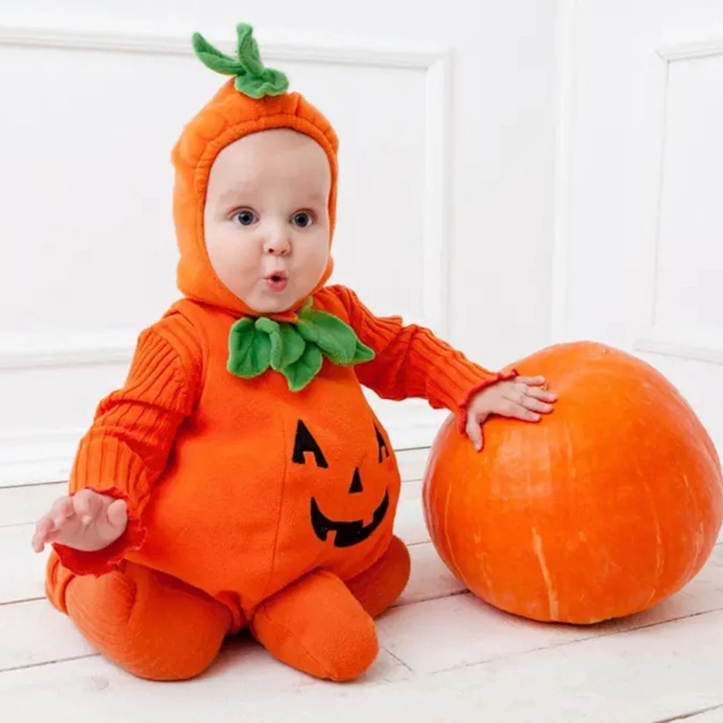 Baby Festival Costume Pumpkin Cosplay Halloween Romper For Baby Girl