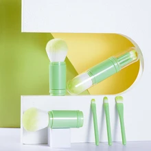 Portátil 4 pçs pincéis de maquiagem conjunto cosméticos pó sombra de olho fundação blush cosméticos mistura beleza compõem kabuki escova ferramentas