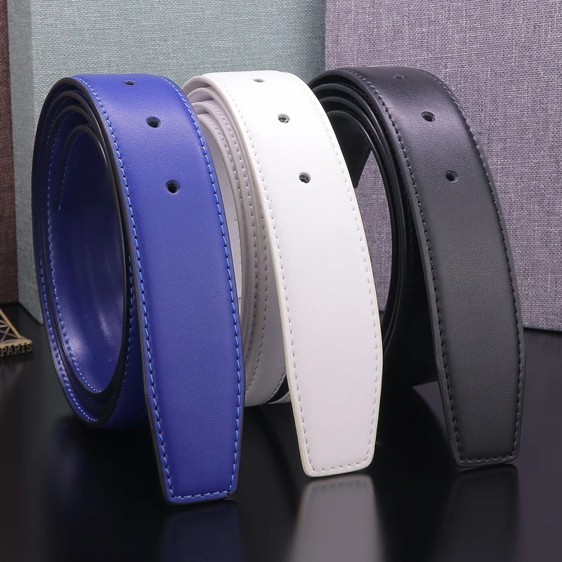 

Fashion No buckle belts for men high quality luxury designers balck and green splice belt men casual jeans ceinture homme