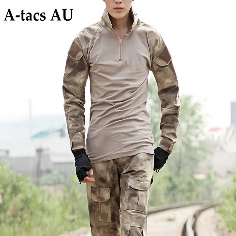 Tactical Camouflage Military Uniform Clothes Suit Army clothes Military Combat Uniforme Outdoor Men Shirt Pants with Kneepad