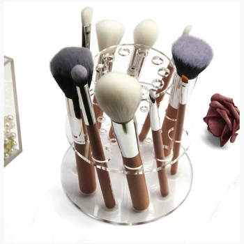 

Cosmetic Brush Storage Holder 20-hole Acrylic Double-layer Makeup Brush Display Drying Rack Stand Oragnizer