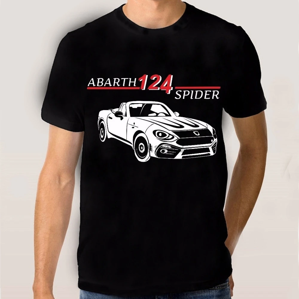 T-shirt maglia auto ABARTH 124 SPIDER maglietta tshirt car sport cabrio roadster 