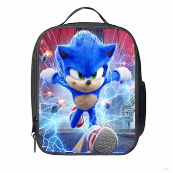 

Fashion new Kids Lunch bag Sonic Hedgehog Cartoon Pattern Students Storage Box Children's School Meal package