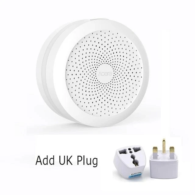 Add UK plug Xiao mi Aqara концентратор mi шлюз с RGB светодиодный ночной Светильник Smart work с для Apple Homekit и aqara smart App - Цвет: Add UK plug