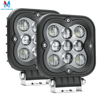 

MICTUNING 2Pcs 27W Square Led Work Light WS 4.4 Inch LED Pods 2335LM Off Road Driving Light Led Fog Lights Combo for Truck Car