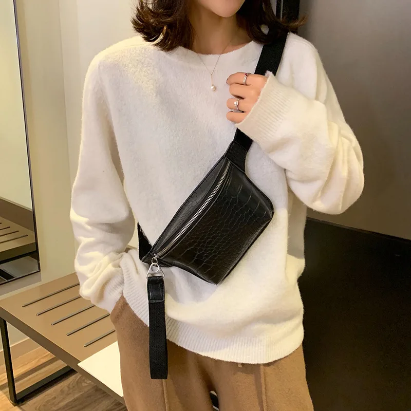 Bumbag stone pattern Lady Fanny bag metal zipper chest bags travel phone belt bags Luxury Phone Pouch Waist Pack for Women