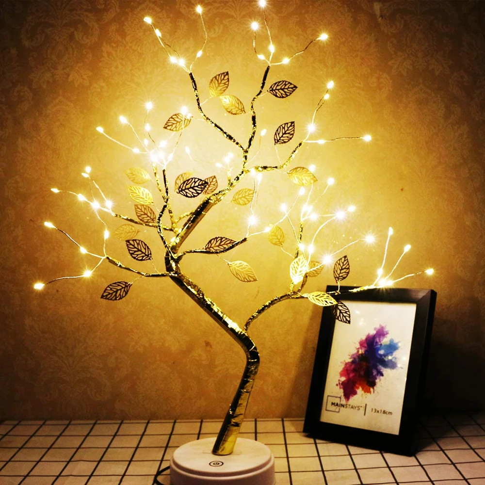 Bonsai Blossom Tree LED Light Floral Branch Table Desk Lamp Gift Home Decor 
