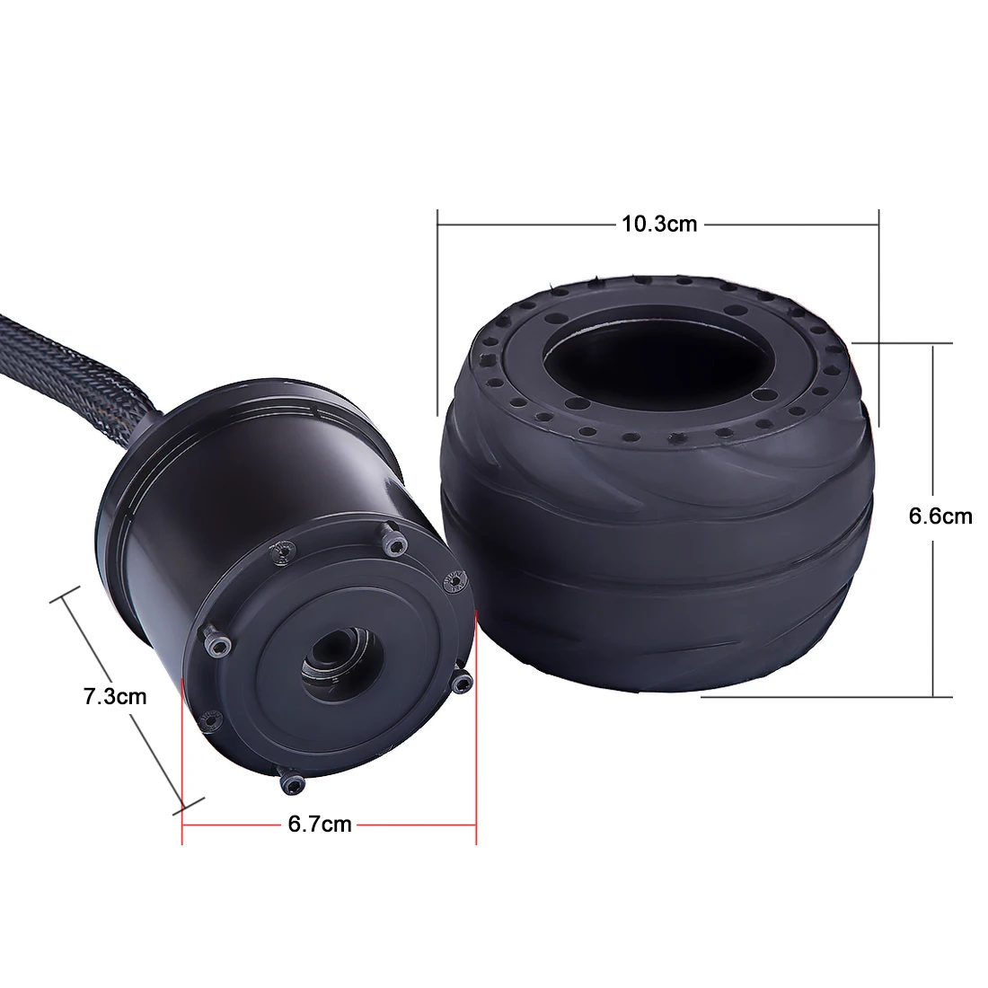 US $217.19 2Pcs 105 X 66mm Maple Leaf Type Hub Motor With Replaceable All Terrain Rubber Wheels Black