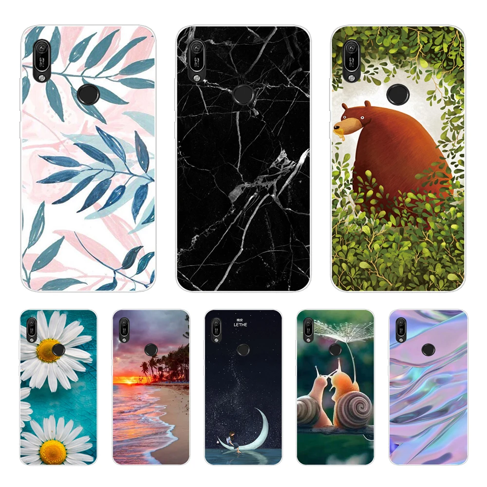 Per Huawei Y6 2019 Custodia Huawei Y6 2019 Cover In Silicone Custodia Morbida Opaca Per Huawei Y6 2019 Paraurti