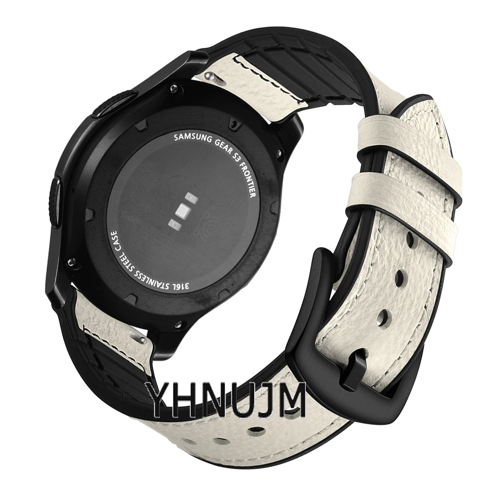 YHNUJM силиконовый кожаный ремешок для часов для samsung gear S3 Frontier/samsung galaxy 46 мм ремешок для наручных часов браслет 22 мм