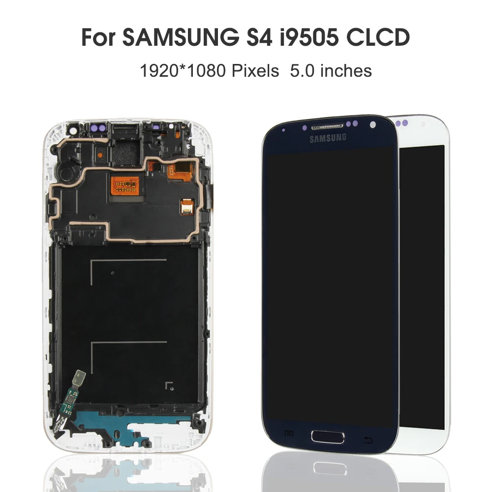 Для SAMSUNG Galaxy S4 ЖК-дисплей i9500 i9505 i9506 кодирующий преобразователь сенсорного экрана в сборе Замена с рамкой для S4 ЖК-экран