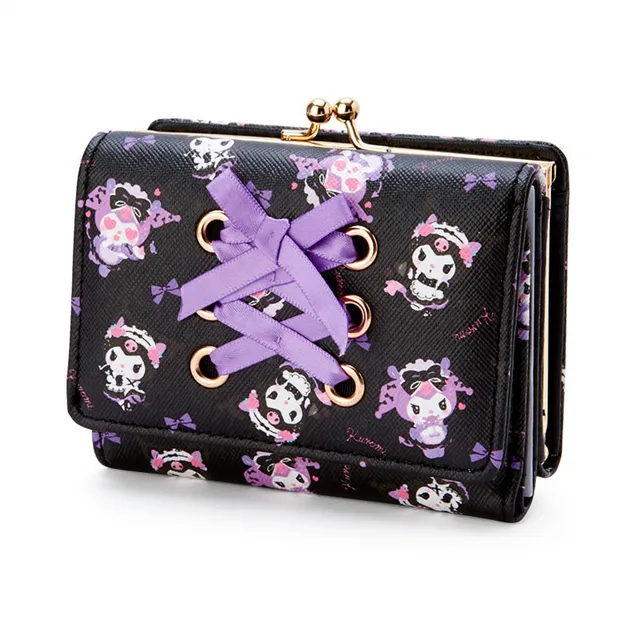 2022 The New KAWAII Sanriod Anime cartoon Series Kuromi wallet  foldable purse Cute reiceptionbag BABY Boy girl Gift