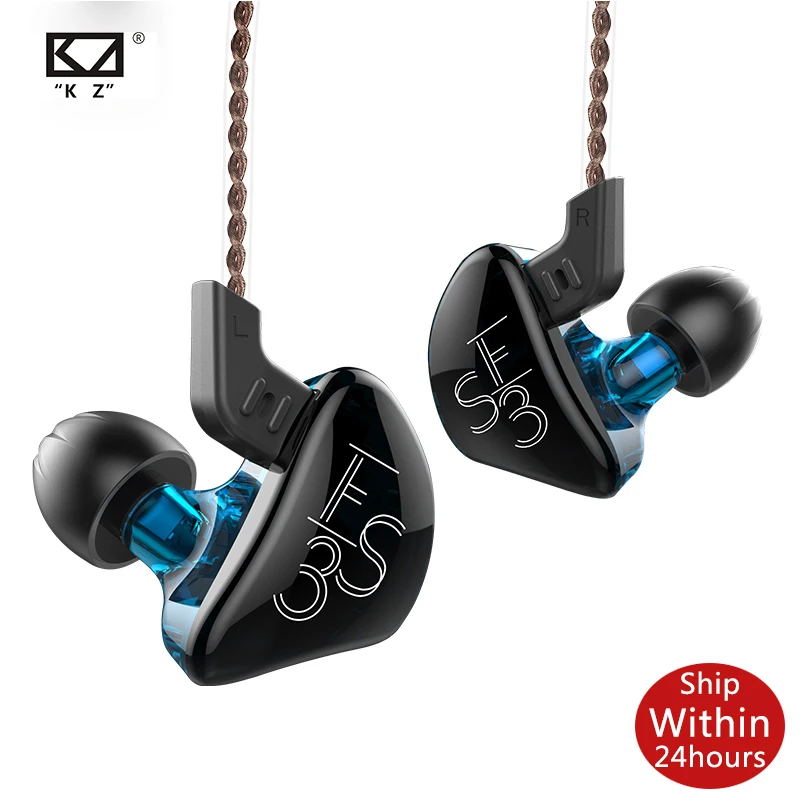 KZ ES3 1DD + 1BA Hifi спортивные наушники вкладыши с динамическим драйвером сменный