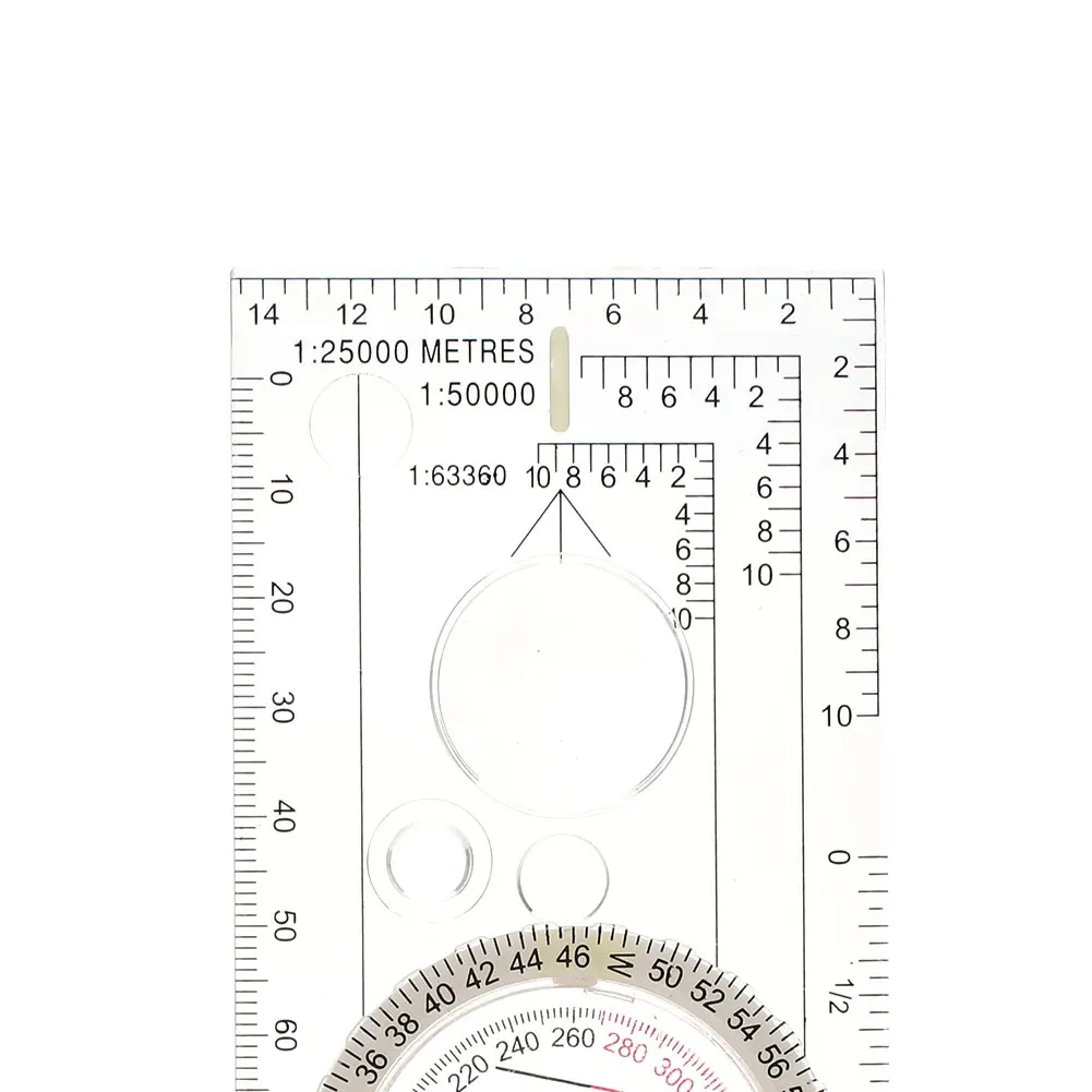Map Ruler ABS Military Dial DC40 Scale Compass Transparent Waterproof Outdoor Camping Direction Hunting Navigation