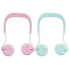 Usb зарядка подвесной нашейный вентилятор портативный ручной двойной головкой вентиляторы подвесной нашейный вентилятор