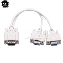 

NEW 1 Male VGA to 2 Female VGA Splitter Cable 2 Way VGA SVGA Monitor Dual Video Graphic LCD TFT Y Splitter Cable Lead