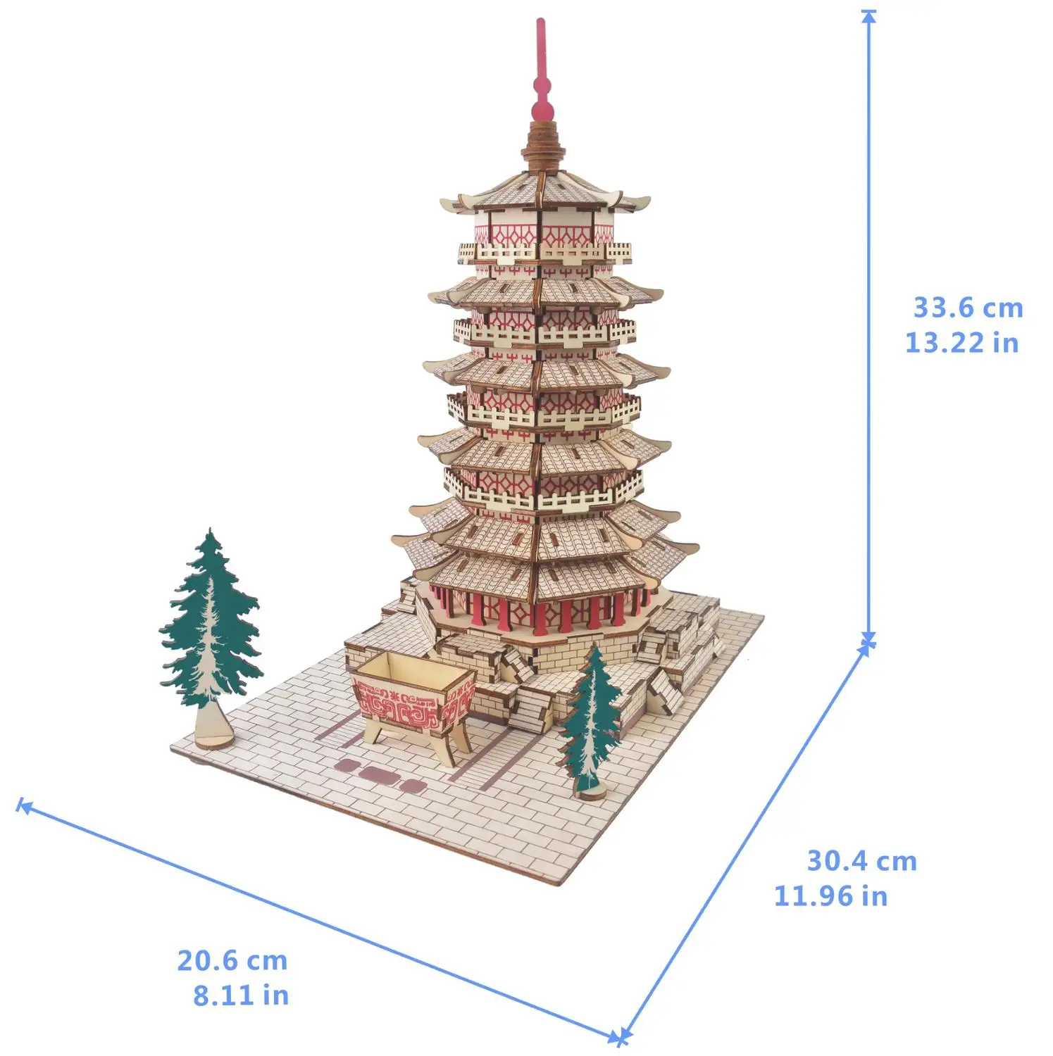 Sakyamumi Tower DIY 3D деревянная головоломка, набор для сборки деревянных изделий, резка, деревянные игрушки, Рождественский подарок 3213
