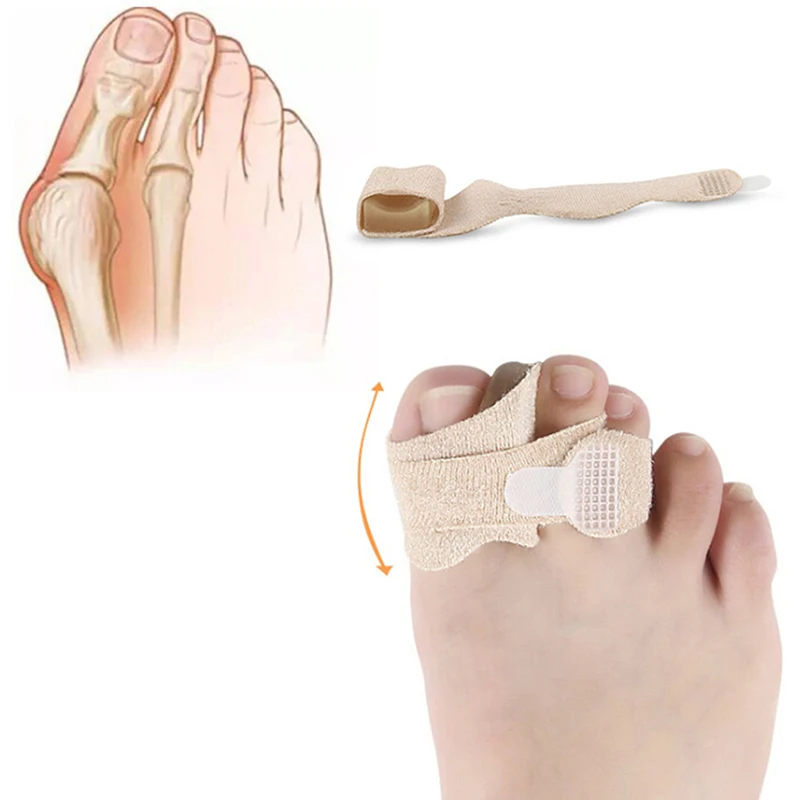 Nylon Latex Toe Finger Straightener Hammer Toe Hallux Valgus Corrector Bandage Toe Separator Splint Wrap Foot Care Tool