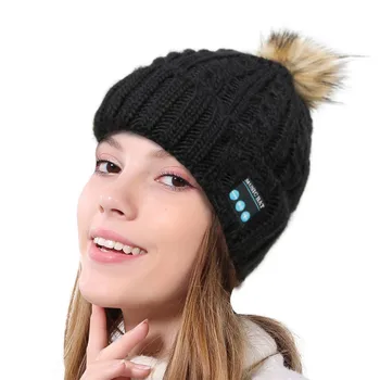 

Practical Bluetooth Headphones Beanie Men Women Music Hat Super Long Playing Time Earphones With Microphone Acrylic Material