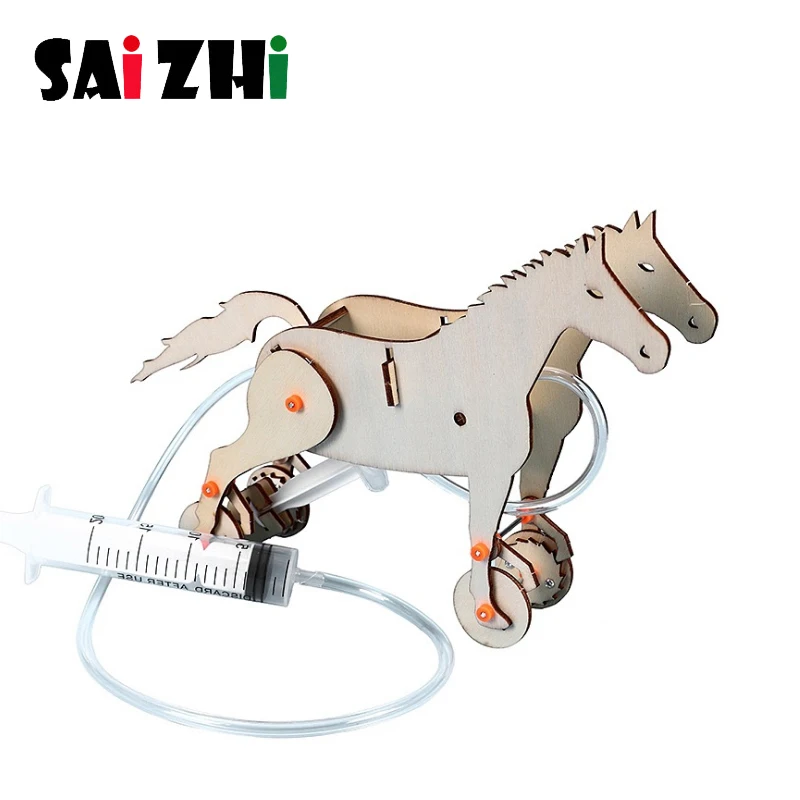 

Saizhi DIY hydraulic mechanical horse Model Kits Toys Kids STEM Toys for Children Educational Science Experiment Technology Set
