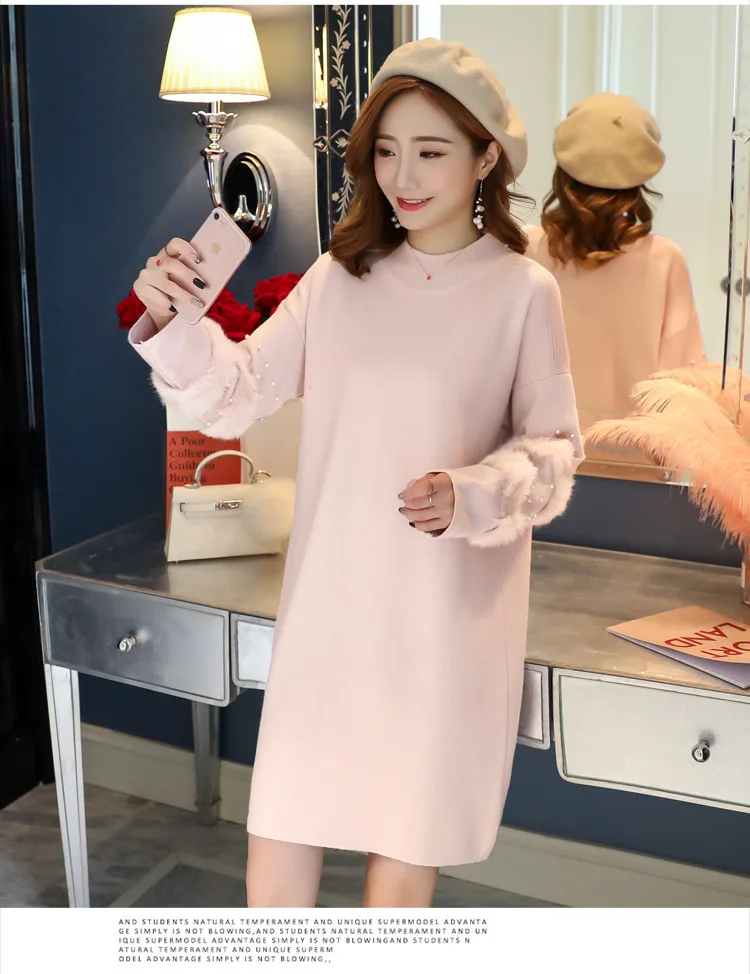 Maternity Sweaters New Long Fashion Maternity Sweater Dress Pregnancy Clothes Winter Dress Women Sweater Dress Pregnant Pullove
