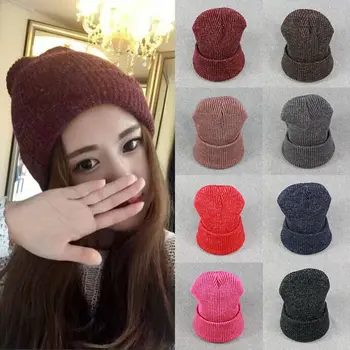

Adjustable Comfortable 12 Colors Womens Beanie Hat Elastic Soft Autumn Warm 1PC Wool Knit Beanie Hat Free Size