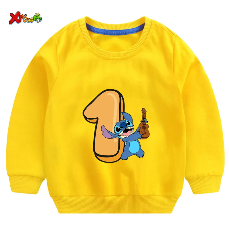 Свитер для малышей; коллекция года; сезон осень-зима; детские толстовки с капюшоном; футболка для дня рождения; пуловер; топы; Детский милый свитер; Одежда для девочек - Цвет: sweatshirt yellow