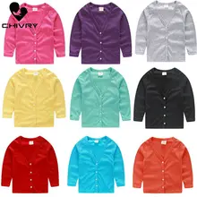 Chivry/Новинка г.; модный однотонный вязаный кардиган для мальчиков и девочек; свитер; детские свитера; весенне-осенняя верхняя одежда; Cargidans